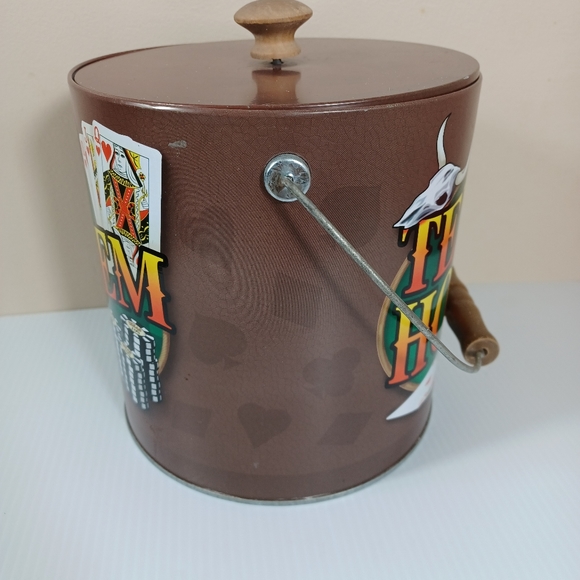 Texas Hold'em Collectible Emepty Retro Ice Bucket Rare 7in - Picture 5 of 16